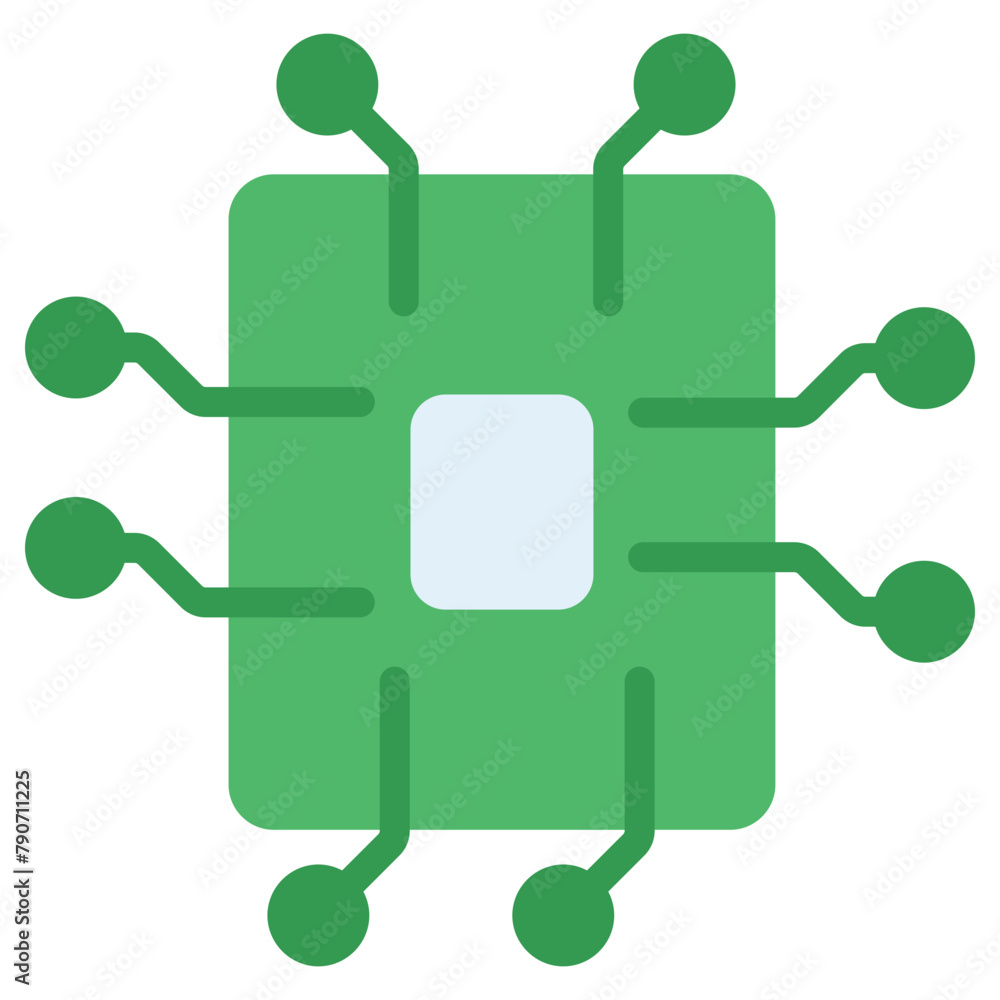 Poster processor and chip vector icon flat style. perfect use for logo, presentation, website, and more. mo