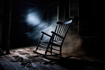 Haunted rocking chair moving on its own.