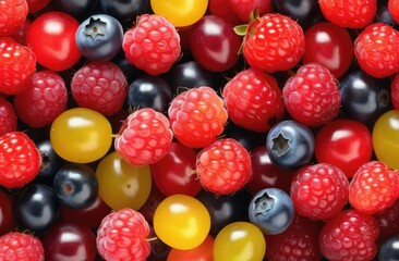 multicolored background of wild berries,variety of berries in fruit market,multicolor background with colorful berries