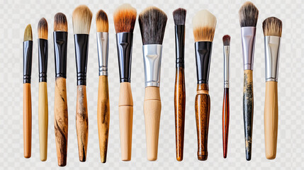 Professional Watercolor Brush Set with Natural Wood Handles