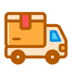 Delivery Truck Color Outline Icon