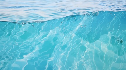 Obraz premium Gentle ripples on the serene surface of a crystal clear swimming pool