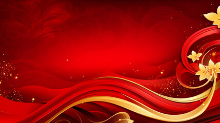 Happy Chinese new year 2024. Chinese new year banner with circle for show product. Greeting card. China frame with lantern on red background.
