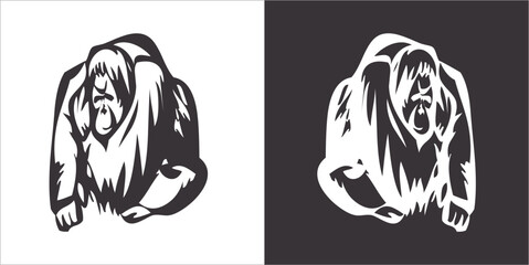 Illustration vector graphics of monkey icon