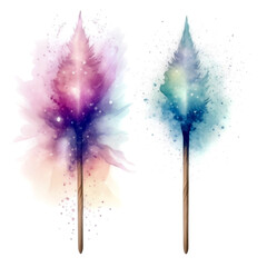 eatercolor magic wands - obrazy, fototapety, plakaty