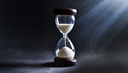 Sands of Time: Hourglass on Moody Dark Background with Ample Copy Space
