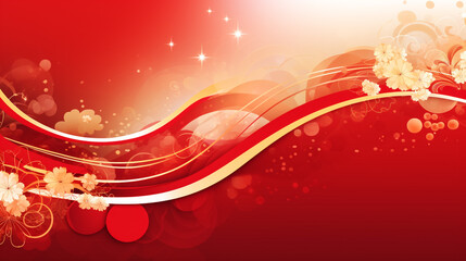 Happy Chinese new year 2024. Chinese new year banner with circle for show product. Greeting card. China frame with lantern on red background.
