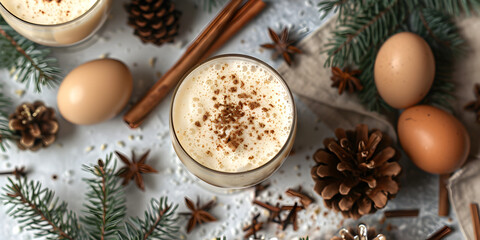 Obraz na płótnie Canvas Savor the Warmth of a Hot Drink with Cinnamon - Christmas Restaurant Photography Perfect for Holiday-Themed Banners, Posters, and Advertising Campaigns Traditional Christmas drink