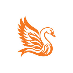 Obraz premium Orange and White Illustration of Swan