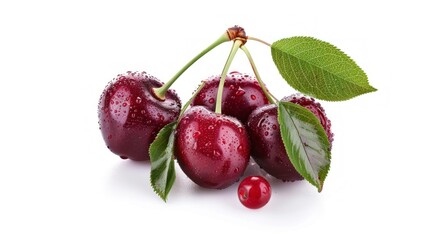 fresh cherry on a white and isolated background