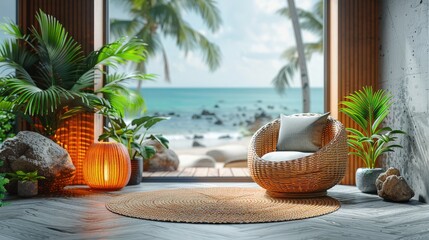 Obraz premium Inspiration for indoor decorated with plants. Architectural feel close to nature.