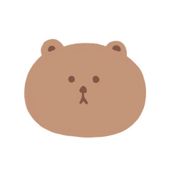 Cute bear pencil color illustration