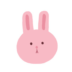 Cute rabbit pencil color illustration