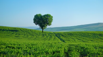 Heart-Shaped Tree in Green Field