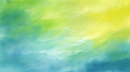 Abstract Watercolor Painting with Serene Blue and Green Hues