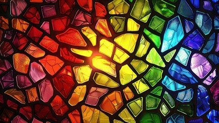 Colorful stained glass background created with Generative AI
