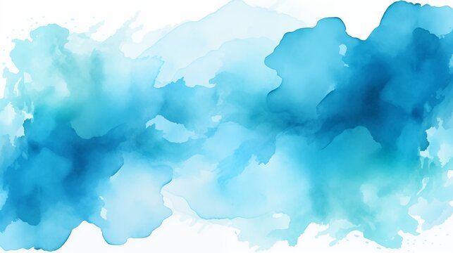 Abstract Watercolor Blue Wash Background Illustration
