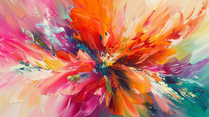 Layers of oil paint create a sense of movement and depth in this abstract portrayal of flowers.