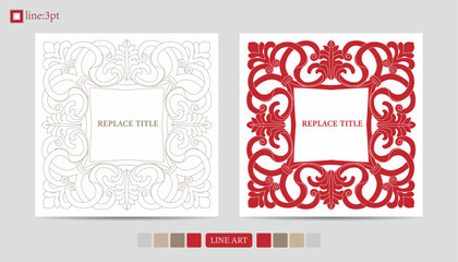 Luxury festive Chinese oriental traditional culture premium classical decoration red gold line art design vector illustration. Covers, greeting cards, logos, packaging, posters, backgrounds