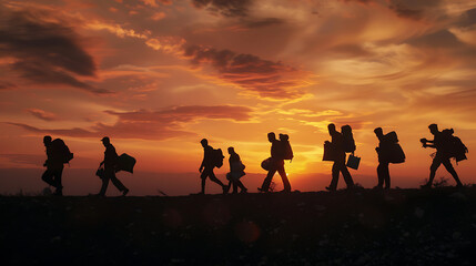 Fototapeta premium World Refugee Day, Refugee concept background design, Generative AI