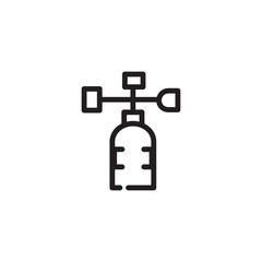 Fototapeta premium Hospital Medical Oxygen Line Icon