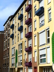 Paris, September 2022 : Visit of the magnificent city of Paris, Capital of France - View on different facades of buildings built by Baron Haussmann