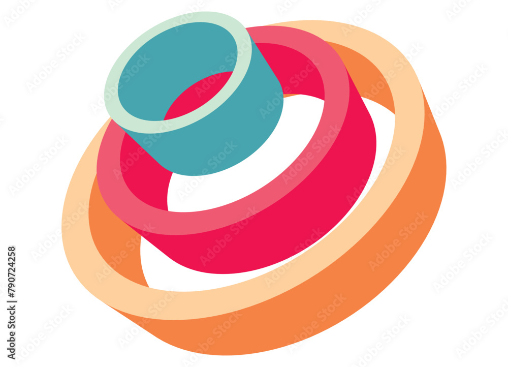 Aufkleber colored vector pattern in industrial style. striped vector background made of abstract rings