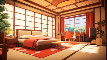 Bedroom interior. 3d illustration