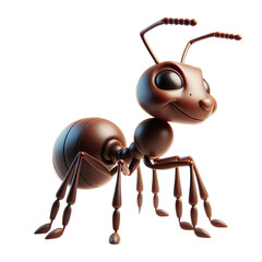 3D animated ant, presented on a clean white background