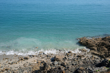 Atlantic coast in Brittany, near Ploumanach (France).