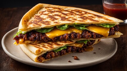 Quesadilla from a Blackstone cheeseburger.