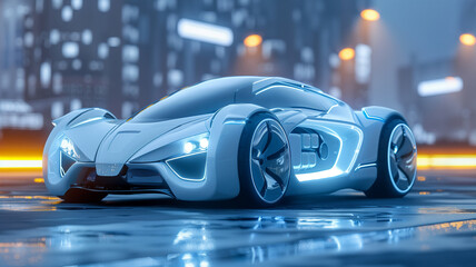 Photo of a modern electric car for the city of the future