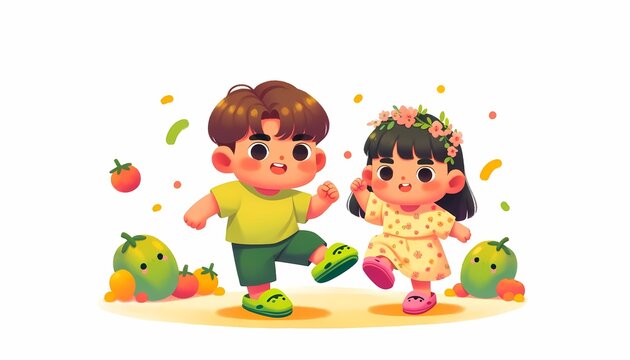 Kids enjoying the festival, Generative AI