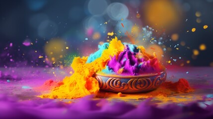 Naklejka premium Vibrant Color Explosion Representing Holi, the Indian Festival of Colors