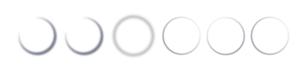 Realistic round shadow with soft edges. Gray round shadows isolated on transparent background.