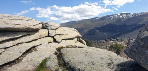 Sierra Béjar and stone formation Spain Extremadura and Salamanca province