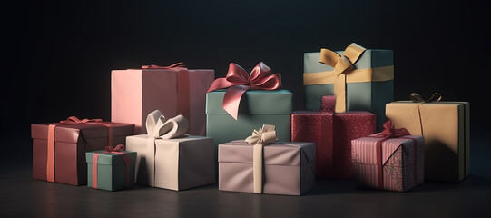 collection of colorful gift box with ribbon 21
