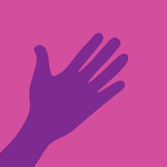 Obraz premium Vector raised hands feminist demonstration in pink and purple colours March 8th