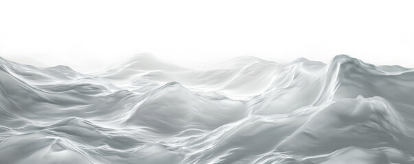 Abstract white or gray color waves background, empty space above. Generative AI