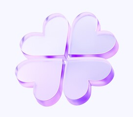 clover icon with colorful gradient. 3d rendering illustration for graphic design, ui ux design, presentation or background. shape with glass effect	