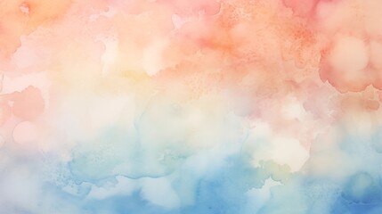 Obraz premium Ethereal Pastel Watercolor Sky with Dreamy Clouds