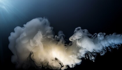 ai generative of a with a dark background of exhaled white smoke