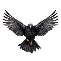 Picture of a crow spreading its wings to fly