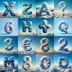 Cloud lettering. AI generated illustration