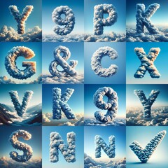 Cloud lettering. AI generated illustration