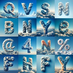 Cloud lettering. AI generated illustration