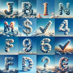 Cloud lettering. AI generated illustration