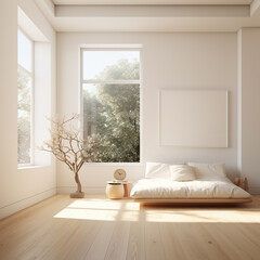A minimalist room, clean and elegant.