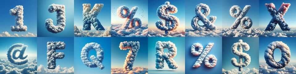 Cloud lettering. AI generated illustration