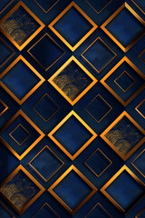 Abstract elegant geometric dark blue and gold pattern for background 